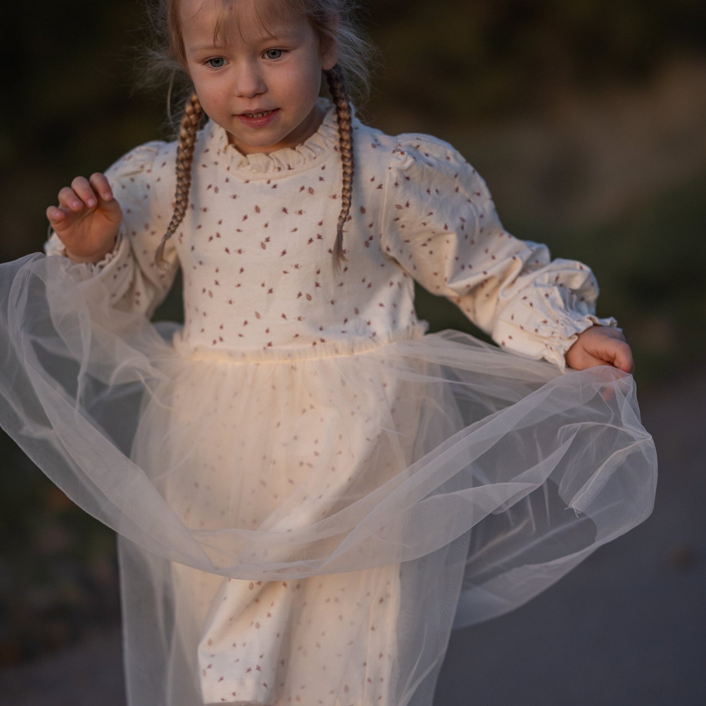 Flanellkleid mit Tüllrock