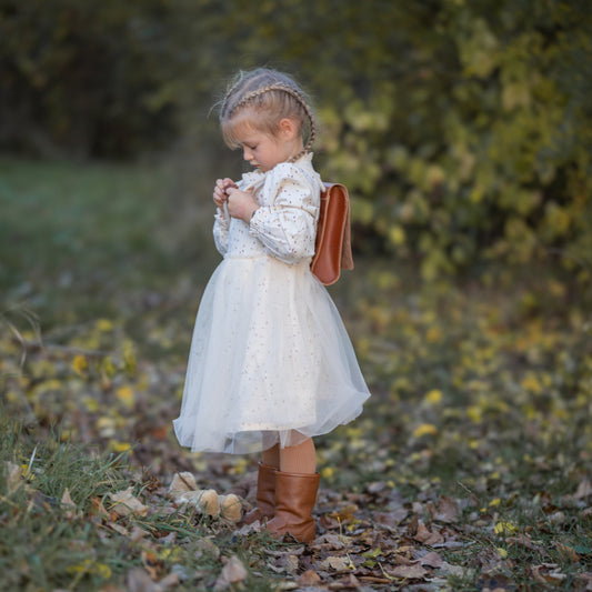 Flanellkleid mit Tüllrock